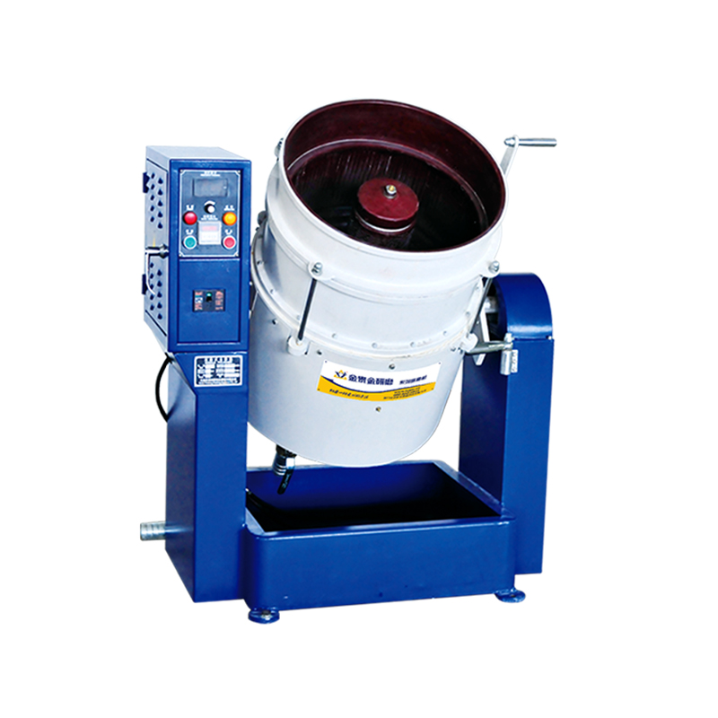 Disc polishing machine in operation showing ceramic workpiece processing