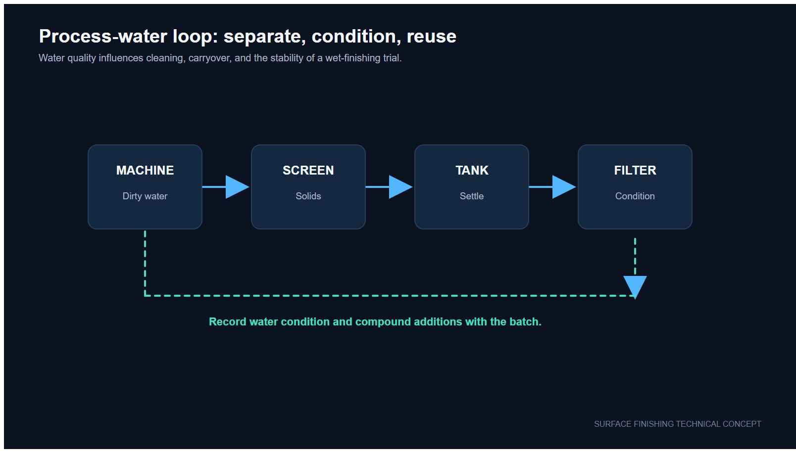 Process-water loop showing separation and compound control checkpoints